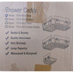 Black Bathroom Corner Shower 3 Caddy Soap Holder Rustproof Stainless Steel